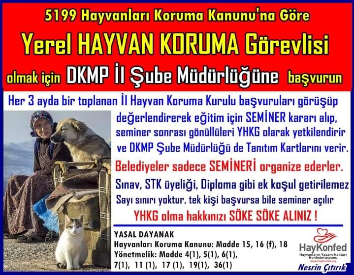 25 yerel hayvan korma gorevlisi olmaniz icin onemli bilgilendirme ve ornek muracaat yazisi haykonfed hayvanlarin yasam haklari konfederasyonu